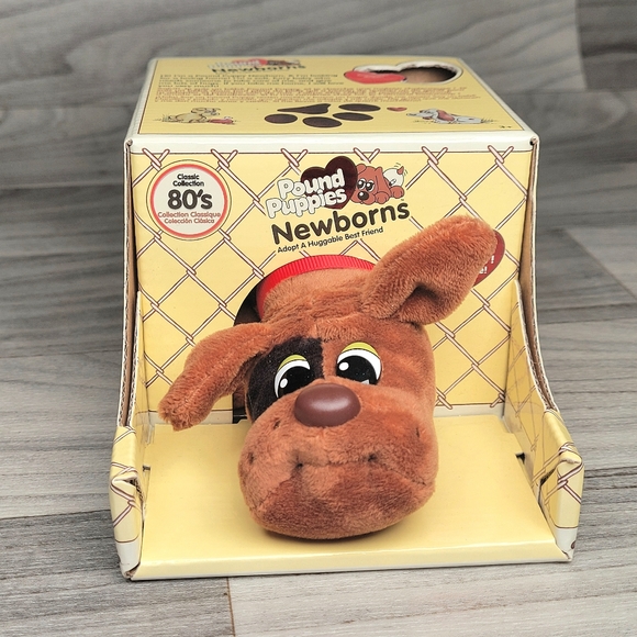 Pound Puppies Newborns 8" Plush Brown 2019 Classic Collection 80's by Basic Fun - Picture 2 of 8
